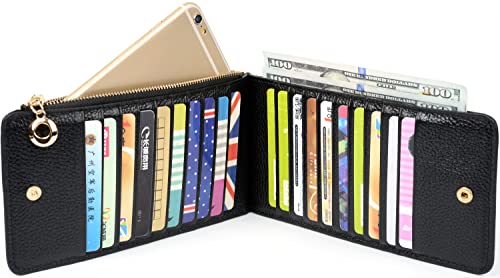 YALUXE Women's RFID Blocking Genuine Leather Wallets Cell Phone Pocket Card Holder Organizer Coin Purse with Zipper Pocket3