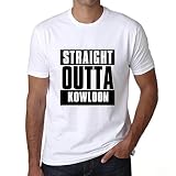 Camiseta Estampada para Hombre Directamente De Kowloon – Straight Outta Kowloon – T-Shirt Vintage Manga Corta Regalo Original Cumpleaños Diseño Gráfico Moda Blanco 3XL