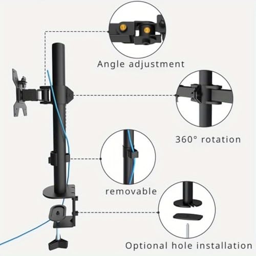 Support de moniteur robuste et entièrement réglable, bras de bureau pour écran LCD LED simple