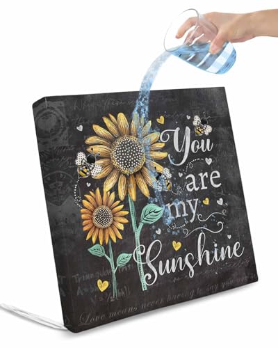 2 Pack Farmhouse Sunflowers Waterproof Cushion Covers with Ties, Outdoor Patio Chaise Lounge Chair Seat Cushion Slip Covers Replacement(Only Cover) Summer Floral My Sunshine Vintage 22