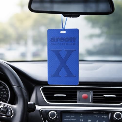 Image of AREON X Version New Car Hanging Best Car Air Freshener - Long Lasting Scent for Car or Home - Long Lasting, Fresh, Luxurious Scent - Pack of 3