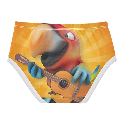Funny Girls Underwear Toddler 2t Cotton Cute Panties Girl Cheerful Orange Cartoon Parrot Kids Briefs Undies2
