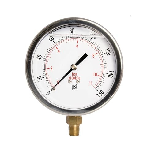Manomètre de pression d'huile gradué de 0 à 160 PSI avec raccord inférieur 1/4 pouce