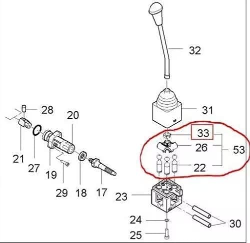 Palanca de mando Kioti para selector de tractor DK45 50 3