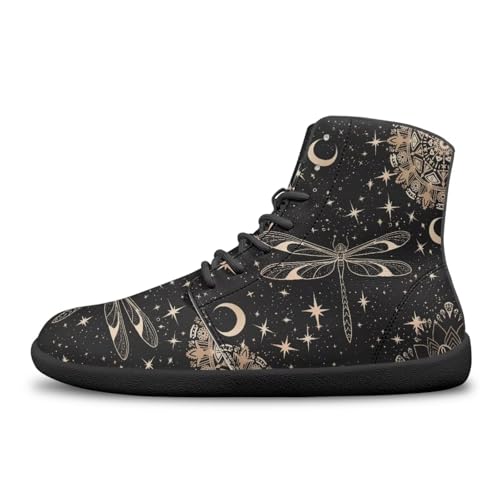 Image of Binienty Zero Drop Sole Barefoot Men's Women's PU Leather Flat Minimalist Barefoot Sneakers Athletic Shoes Waterproof
