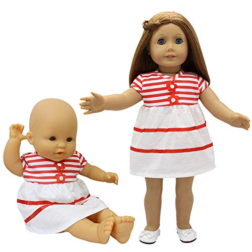 ZITA ELEMENT 5 Pcs Fashion Cute Dresses for 14 Inch to 16 Inch Baby Doll Clothes, American 18 Inch Girl Doll and Other 18 Inch Doll Clothes Outfits Xmas Gift