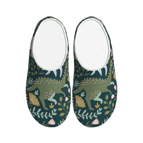 Pantoufles dinosaure polyvalentes avec semelle TPR pour homme et femme