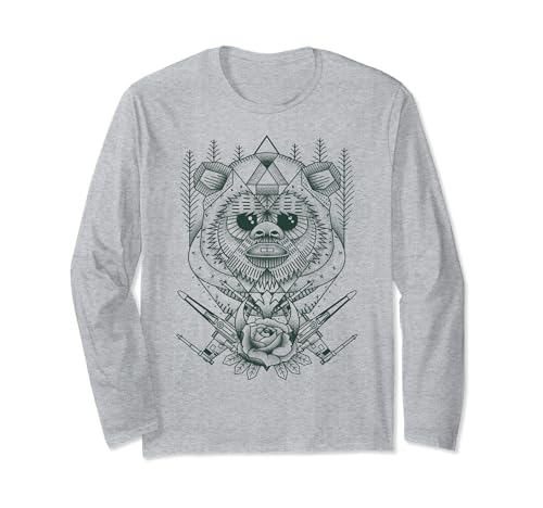 T-shirt Star Wars Ewok géométrique coton manches longues homme