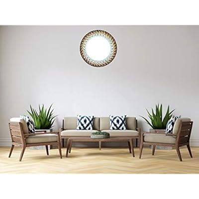 Zorigs Mosaic Mirror, Wall Art Décor – Handcrafted Decorative Wall Mirror, Dark Brown, Gold, Tan, Red, and Pearl White… 41hjVfAQHIL. SS400