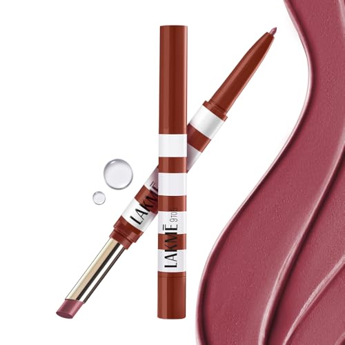 Image of Lakme 9to5 Hya Beach Edit, Lipstick + Liner Duo, Pro Pink Medium, Infused with Hyaluronic Acid, Vitamin E, Jojoba Oil, Comfortable Matte Finish, SPF Powered, Hydrating Lipstick, 2+0.2 g