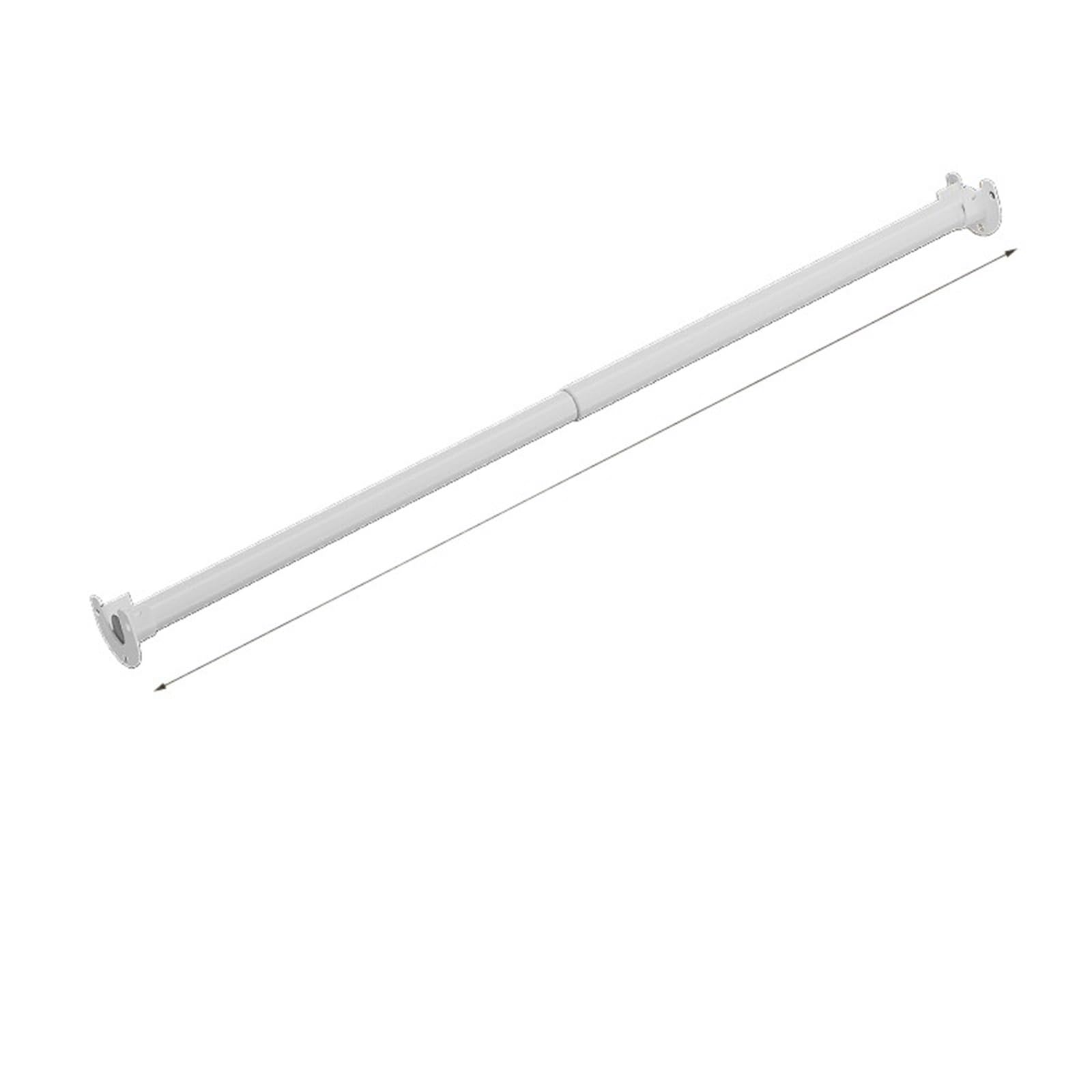 Telescopic Curtain Pole Useful Extendable Stainless Steel Wardrobe Clothes Rod Adjustable Closet Rail Pole Curtain Telescopic Hanging(White100-130cm)