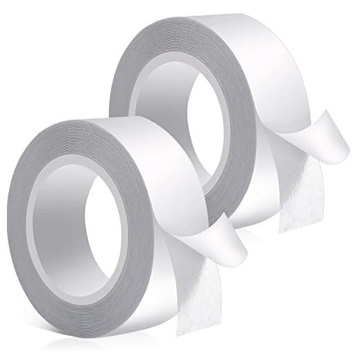 Outus 16 Feet Double Sided Fashion Body Tape, Beauty Tape, Clear Fabric Double Sided Tape for Clothing Dress Wedding Prom Lingerie (2 Rolls)
