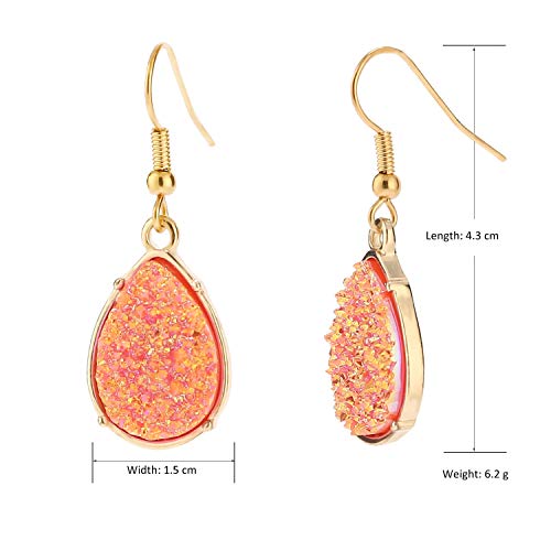 Chic Simulated Druzy Earrings Tear Drop Dangle Earrings4