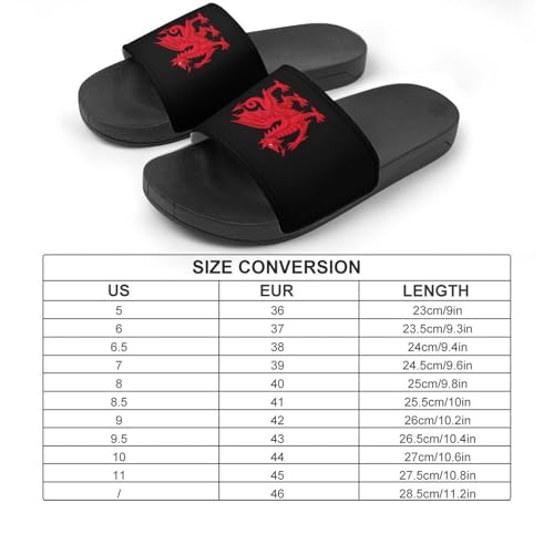 Welsh Dragon House Slippers for Women Men Lightweight Open-toe Slide Shoes for Bathroom Swimming Beach2