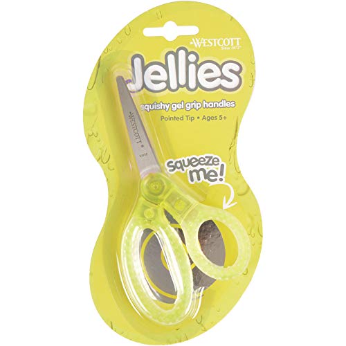 Westcott Tesoura infantil Jellies de 12,7 cm, pacote com 12 cores sortidas, 12 unidades