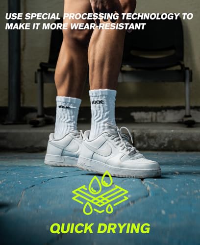 Trendy Casual Socks, Cushioned Crew Training Athletic Socks Men & Women with Combed Cotton Moisture Wicking4