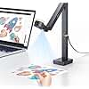 CZUR Fancy S Pro USB Document Camera for Teacher, 12MP 4K Webcam with Microphone and LED Light, Up to 60fps, Auto Focus, for Remote Teaching, Web Conference, for Mac and Windows, Black