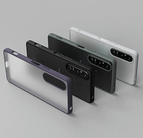 Image of For Xperia1 V Case, SO-51D SOG10 Case, Strap Hole, Compatible TPU Soft Case, Shockproof, Shockproof, Absorbent, Anti-Fingerprint, Thin, Lightweight, Translucent, Matte Finish, No Yellowing, Xperia One Mark for S.OZY Zero Rok (Black + White)