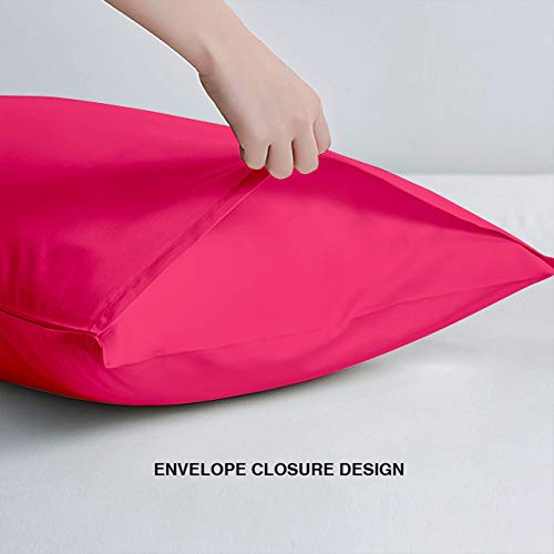 FLXXIE Body Pillow Cover - Super Soft Microfiber 20x54 Body Pillow Case - Envelope Closure, Wrinkle, Stain Resistant Magenta Body Pillow Cover, 20x54, Magenta