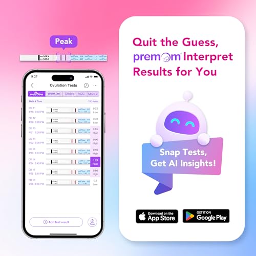 Image of Easy@Home Ovulation and Pregnancy Test Strips Kit: 25 LH and 10 HCG Combo with Premom App Support - High Sensitivity Fertility Predictor for Women TTC