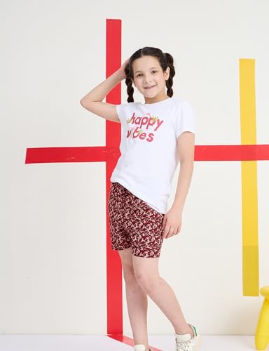 Image of Amazon Brand - Symbol Girls Regular Fit Printed Rayon Shorts | Elasticated Waistband | Age 2-14 Years