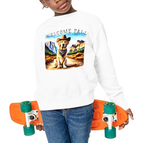 Welcome Fall Western Cowboy Dog Enjoys Majestic Autumn Adult Youth T-Shirt Hoodie Sweatshirt4