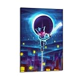 SAFHUER Poster mit fliegender Katze, dekoratives Gemälde, Leinwand, Wandposter und Kunstdruck, moderne Familienschlafzimmer-Dekoration, Poster, 30 x 45 cm