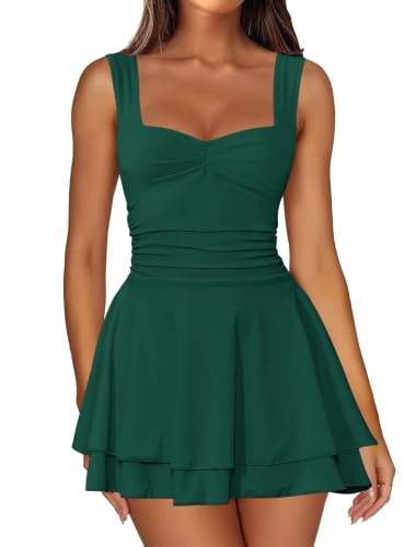 Image of IWD Women's Square Neck Sleeveless Mini Dress Corset A Line Short Dresses