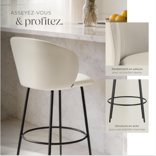 Chaise de bar avec repose-pieds tectake pour sublimer votre îlot central - 7