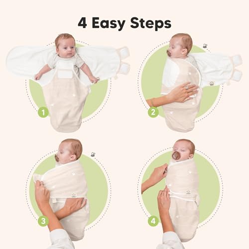 Image of Baby Swaddle Sleep Sacks with Zipper - 3-Pack Swaddles for Newborns 0-3 Months, Infant, Baby Girls, Boys, Soft & Durable Newborn Sleep Sack, Easy Diaper Change Swaddling Blanket (Bumbly, OS)