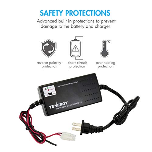 Tenergy Airsoft Battery 8.4V 3800Mah Nimh Flat Battery Packs W/Standard Tamiya Connector + 6V-12V Universal Battery Charger For Nimh/Nicd Battery Packs For Airsoft Guns, Rc Hobbies #TOP7