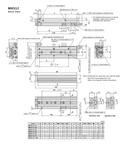 Vérin pneumatique MXS12 MXS16 avec glissière de rail rectifiée pour machine - 5