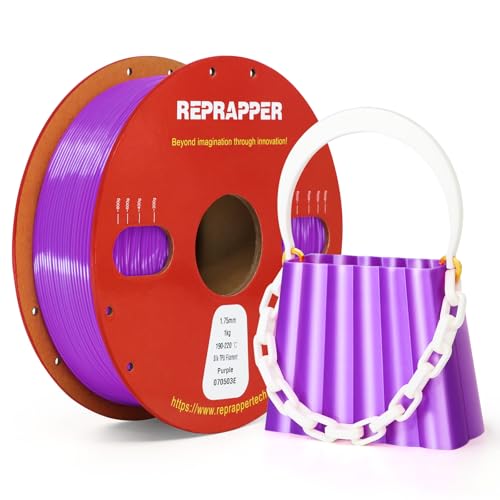 Image of Reprapper Silk TPU Filament, 95A Shore Hardness, 1kg TPU 1.75mm, Elastic 3D Printer Filament, Flexible & Soft Filament for 3D Printer (± 0.03mm) 2.2lb, Purple