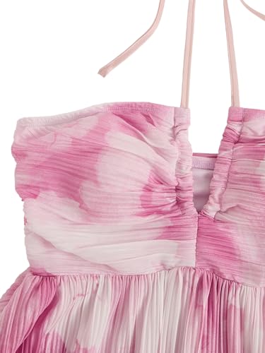 Image of SOLY HUX Women's Tie Dye Cami Dress Halter Backless Sleeveless A Line Short Summer Dresses Sundress