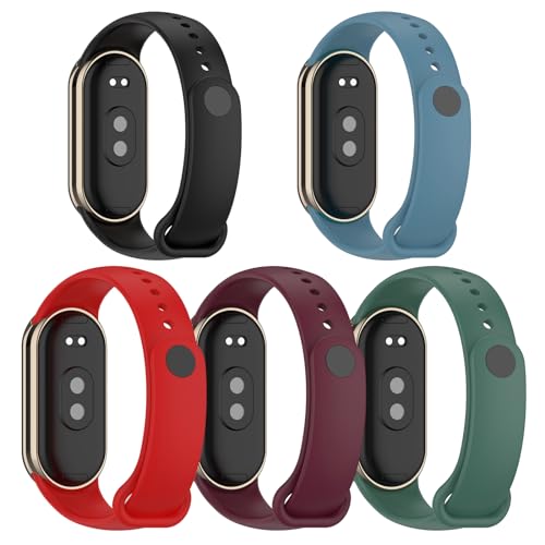CHULN 5 Pieces Compatible with Xiaomi Mi Band 8, Adjustable Accessories for Silicone Sports Bands Replacement for Mi Band 8 Smartwatch - Image 3