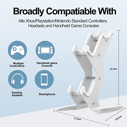 Controller Holder Stand, Universal Metal Material Game Controller Headset Stand Controller Accessories for Gamepad of PS5 / Xbox / PS4 / Switch (White - Image 6