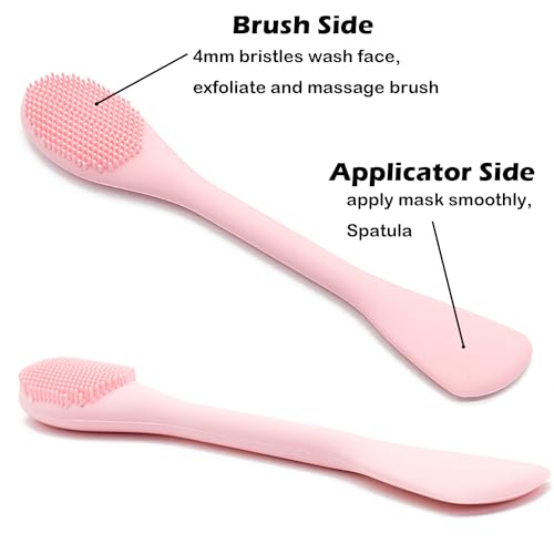 Rampula FMB-EUCALYPTUS GREEN+PINK Facial Cleansing Brush, 2 In 1 Silicone Face Mask Brush & Face Scrubber thumb #2
