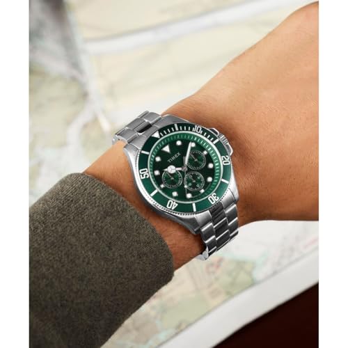 Image of TIMEX Harborside Coast Round 43mm Green Dial Analog Men Watch - TW2Y33200UJ