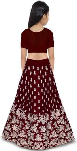 eneric Girl's Jute Cotton Semi-stitched Lehenga Choli