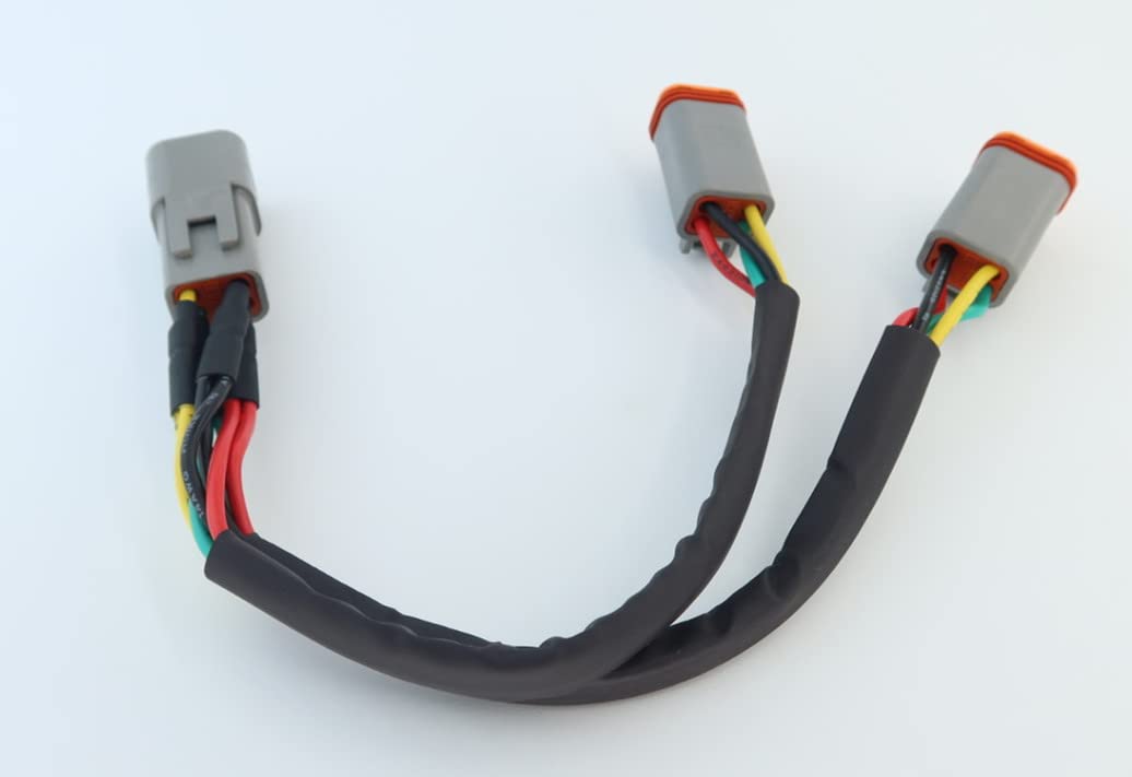 DT - Cable divisor de enchufe de 4 vías, 1 macho a 2 hembra DT de 4 pines 1-2 SplitterCable de 1 pie/30 cm