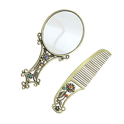 Set Vintage de Espejo y Peine para Maquillaje miniatura 3