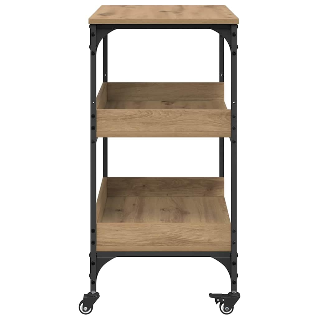 vidaXL Carro de Cocina Roble artesanal 60 x 41 x 80.5 cm