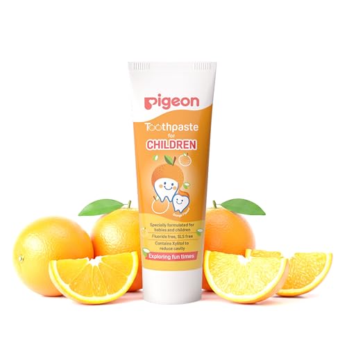 Image of Pigeon Children Orange Toothpaste 45 g | Gentle Daily Oral Care for Kids | pH-Balanced Formula | Mild Orange Flavour