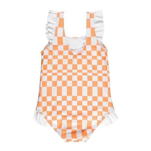 Image of LIZENS One Piece Swimsuit for Girls Swimwear with Ruffled Children Bathing Suit