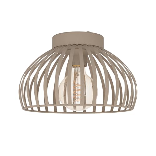 EGLO Deckenlampe Mogano 3 Deckenleuchte Wohnzimmer Lampe Decke Schlafzimmer Wohnzimmerlampe aus Metall in Beige E27 Fassung Ø 28 cm