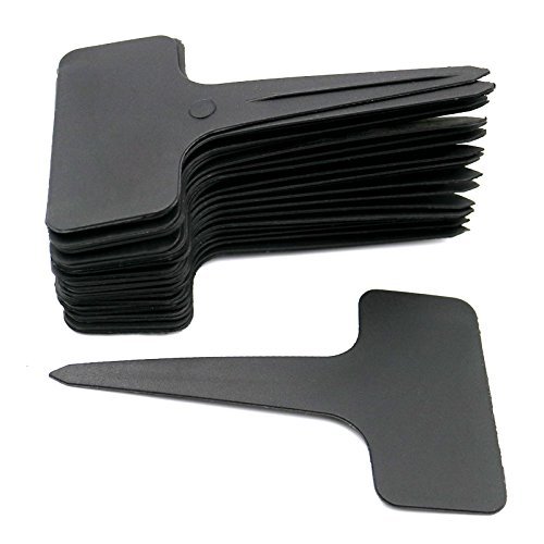 KINGLAKE 100 STK T Typ Plastik Pflanzenschilder Schwarz zum Beschriften Pflanzenstecker Wetterfest Stecketiketten Schwarz Etiketten für Pflanzen