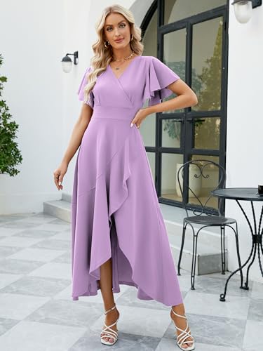 Image of ZZV Formal Dresses for Women Gowns Evening V Neck Wedding Guest Dresses