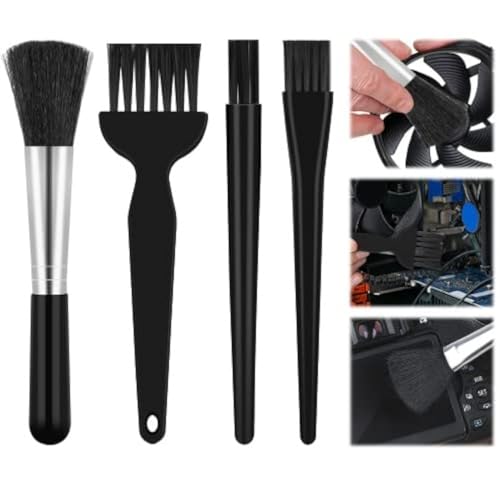 Vesaneae 4 Piezas Cepillos Antiestáticos ESD, Brochas de Limpieza para Teclado, Pinceles Antiestáticos para Cámara, Kit Cepillo de Limpieza de Polvo para Cámara Teclado Ordenador Placa Madre