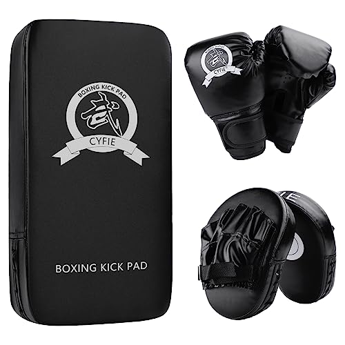 3-in-1 Boxing Equipment Punching Gloves Mitts Kick Pack Set for Kids Karate Mitts Pad for Beginners Arm Pad for Children Boxing Gloves for Muay Thai Taekwondo MMA Training Gift for Kids Child