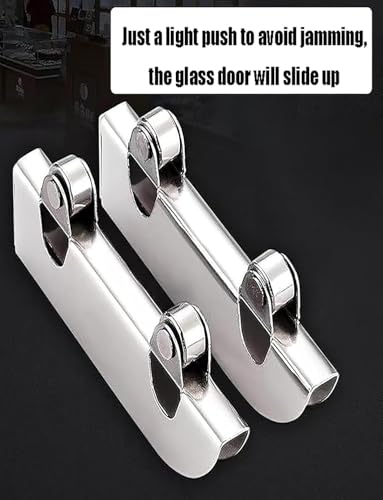 Rail alu porte coulissante verre Glide 80 cm pour vitrine et meuble élégant